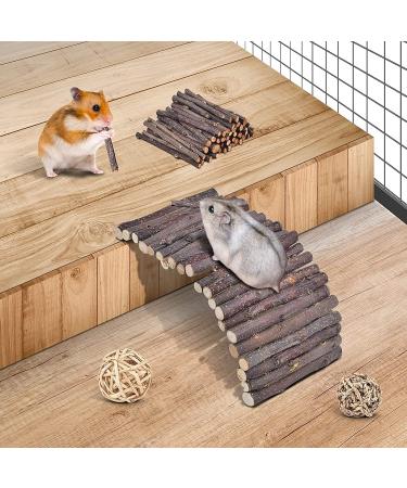 ERKOON Small Animal Chew Toys - Natural Wooden Accessories for Hamsters, Guinea Pigs, Gerbils, Rats, Chinchillas - Boredom Breaker, Teeth Molar Exercise - Play Bridge, Roller, Dumbbells - Buy Online on GoSupps.com