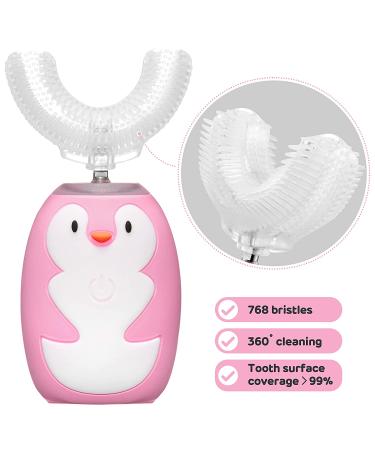 Sunartec Ultrasonic Electric 360 Kids Toothbrush Set Teeth Whitening Kits, Voice Prompt, 3 Modes, Gums Care - Children's Gifts (Pink, 2 Pack) - Buy Online on GoSupps.com