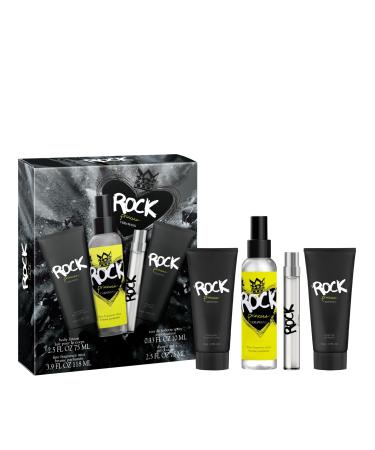 Vera Wang Rock Princess Eau de Toilette 4 Piece Gift Set Notes of Waterlily Tahitian Flower and Vanilla Women's Fragrance Long Lasting Everyday Fragrance Rock Princess EDT 3.08 Fl Oz (Pack of 3)