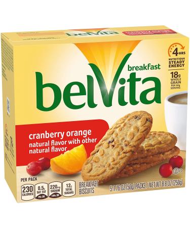 belVita Cranberry Orange Breakfast Biscuits - 5 Packs (4 Biscuits Per Pack) - Buy Online on GoSupps.com