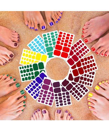JSRQT 12 Sheets Full Toe Nail Stickers Solid Colors Toe Nail Polish Stickers Red Purple Brown Gel Nail Stickers with Nail File Full Toe Nail Wraps DIY Nail Decor Art Toenails Stickers for Women Girls - Buy Online on GoSupps.com