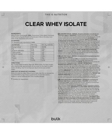 Bulk Clear Whey Isolate Powder Protein Shake Tropical 500 g - Buy Online on GoSupps.com