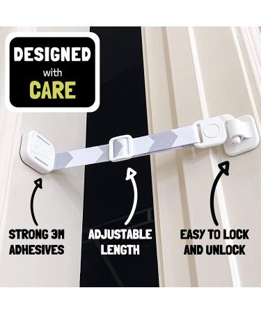 Door Buddy Adjustable Door Latch (Grey 2 Pack) - Stop Dog Eating Cat Poop with Simpler Litter Box Proofing, Convenient Cat and Adult Entry - Buy Online on GoSupps.com