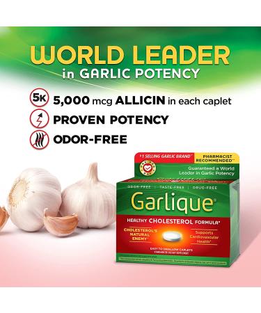 Garlique 60 Caplets - 2 Pack, 120 Tablets - Boost Heart Health and Immunity - Buy Online on GoSupps.com