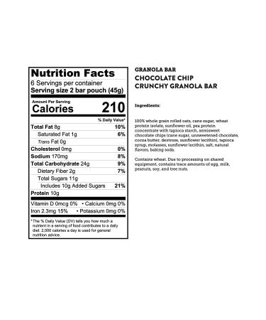 Kodiak Cakes Crunchy Granola Bar Variety Pack - Peanut Butter and Chocolate Chip - High Protein Snack - 100% Whole Grain - 24 Pouches - Buy Online on GoSupps.com