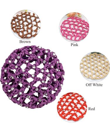 9 Piece Dutt Network Bun Hairstyle Aid - Fabric Knot for Gymnastics Ballet & Dance with Rhinestones - Buy Online on GoSupps.com