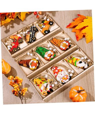 Cabilock 9pcs Thanksgiving Wooden Pendant Wooden Sign Happy Harvest Sign Harvest Season Gnome Pendant Boxed Assorted Color 1 9X5X0.2CM - Buy Online on GoSupps.com