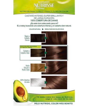 Garnier Nutrisse Permanent Hair Color Cream - Light Chestnut 5 with Four Oils | Nourishing & Long-Lasting Color for All Hair Types - Buy Online on GoSupps.com