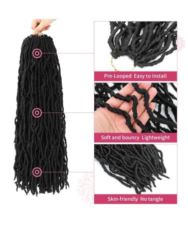 24 Inch Faux Locs Crochet Hair Packs - Pre Looped Curly Wave Butterfly Locs for Black Women | 128 Strands | Soft and Natural Look (1B) - Buy Online on GoSupps.com
