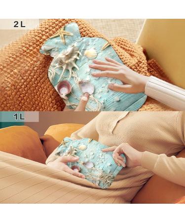 Sea Stars Mussels Wood Heat Bottle - 1L Pain Relief & Hot Pack for Menstrual Cramps | International Shipping - Buy Online on GoSupps.com