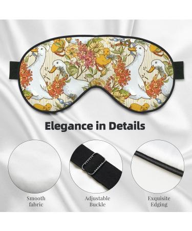 Ducks and Flowers Sleep Mask | Adjustable Double-Sided Eye Mask | Soft Sleeping Eye Covers for Perfect Shading & Reduced Eye Edema | International Shipping Available - Buy Online on GoSupps.com