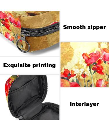 Watercolor Napkin Storage Bag | Poppy Flower Motif | Portable Period Bag for Women & Teens | Menstrual Cups & Breastfeeding Pillow Holder - Buy Online on GoSupps.com