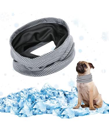 Cool collar for dogs summer dog collar cooling cooling neckerchief dog breathable heat discharge Bandana for dogs suitable for freezing animals in summer (gray/s) gray S