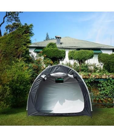 MAIZOA Outdoor Bike Cover Shed Tent | Waterproof 210D Oxford Fabric | Aluminum Alloy Bracket | Storage for 2 Bicycles or Tricycles | Black - Buy Online on GoSupps.com