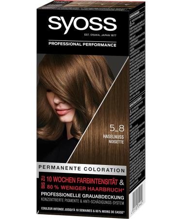 Syoss Color Coloration 5_8 Hazelnut - Permanent Hair Color (3 x 115 ml) | 10 Weeks Intensity & 70% Less Hair Break | Buy Now - Buy Online on GoSupps.com