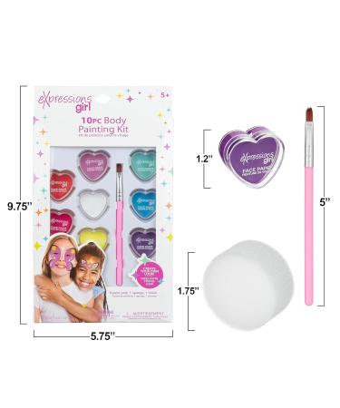 Expressions Girl 10pc Body Painting & Face Painting Kit - Trendy Kids Face Paint & Rainbow Body Makeup for International Shipping - Buy Online on GoSupps.com