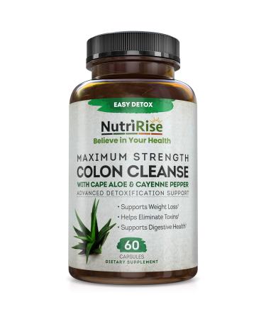 Colon Cleanse Extra Strength - Cape Aloe Capsules: Supports Weight Management For Women & Men Fiber Supplement Digestive Support Blend - Gentle, No Cramping