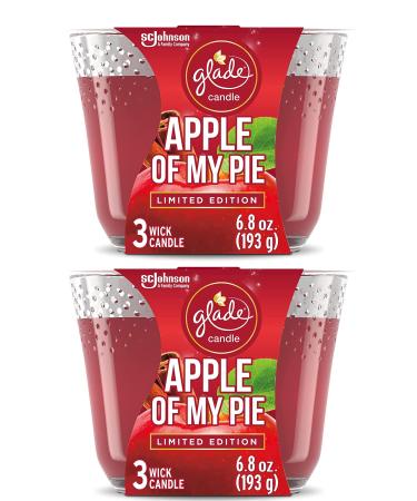 Glade Candle Fragrance Candle Infused with Essential Oils Air Freshener Candle 3-Wick Candle (Apple of My Pie)