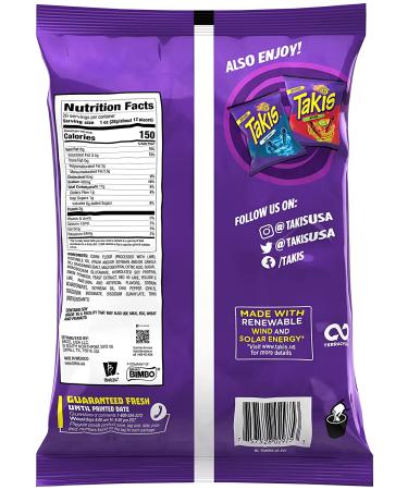 Takis Fuego Rolled Tortilla Chips - Hot Chili Pepper & Lime Flavor - 20oz Fiesta Size Bag - Buy Online on GoSupps.com