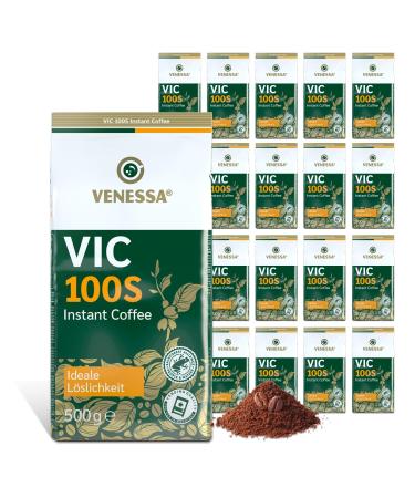 Venessa VIC 100 S 20 Packs of 500g Instant Soluble Coffee - Roasted, Hearty, Powerful and Full of Taste Coffee - Premium Powder for Automatic Coffee Machine, Office, Cafe