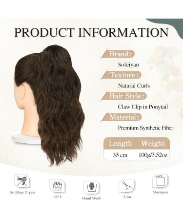 Shop Sofeiyan Ponytail Extension - Long Curly Clip-In Hair Extension for Women - Heat-Resistant Brown Mix/Black - Perfect for International Shipping - Buy Online on GoSupps.com