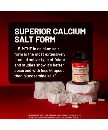 NatureWise L Methylfolate 15mg + B12 - L-Methylfolate 15mg + B12 Methylcobalamin 1000 mcg - Active 5-MTHF Form - Supports Mood & Energy - Vegan Non-GMO USA Manufactured - 60 Capsules 60-Day Supply  - Buy Online on GoSupps.com