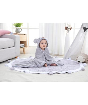 Hilmocho Baby Bath Towel with Hood | Ultra Soft Coral Velvet | 110x68CM Grey - Buy Online on GoSupps.com