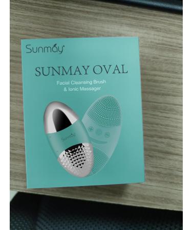 Sunmay Oval Sonic Face Cleaning Brush - Waterproof Silicone Facial Washer with Ion Function for Deep Cleaning & Gentle Peeling - Blue M - Buy Online on GoSupps.com