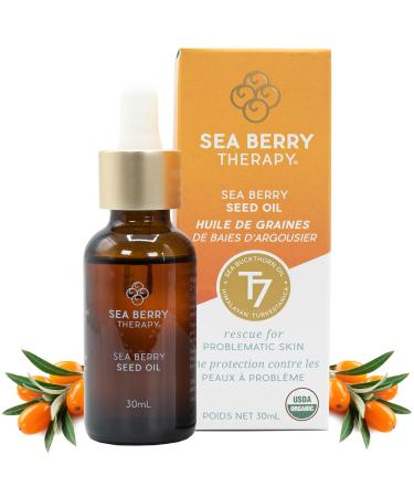 Sea Berry Therapy Premium Himalayan Sea Buckthorn Seed Oil USDA Organic (30ml) Amazing for Sensitive Skin Breakouts & Irritation 30 ml (Pack of 1)