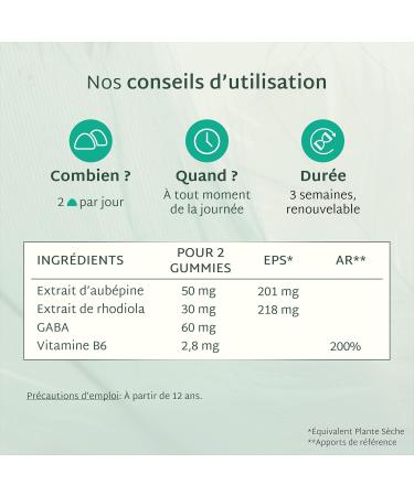 Mium Lab Anti-Stress Reduces Physical and Mental Fatigue - Nervous Balance - GABA + Adaptogenic Plants (Hawthorn & Rhodiola) + Vitamin B6 - Apple Flavor - 21 Day Care - Made in France - Buy Online on GoSupps.com