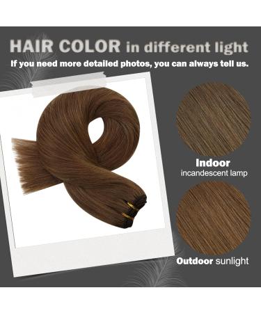 Moresoo Weft Hair Extensions Real Human Hair Chestnut Brown Sew in Hair Extensions Human Hair Weft 16 Inch 100g/Pack Color 8 16 Inch(Pack of 1) WEFT #8 - Buy Online on GoSupps.com