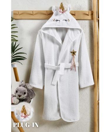 Ely Parker Unicorn Hooded Bathrobe for Kids | Super Soft Turkish Cotton Towel for Boys & Girls Ages 9-10 - Buy Online on GoSupps.com