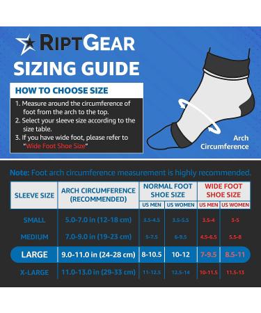 RiptGear Plantar Fasciitis Socks - Ankle Brace with Arch Support - Foot Pain Relief - Large (1 Pair) - Buy Online on GoSupps.com
