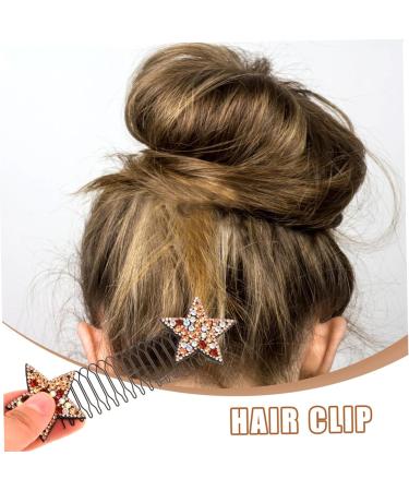 minkissy Invisible Hairpin Hair Finishing Fixer Comb Star Hair Clip Metal Hair Finishing Fixer Hair Clip Pin Wire Hair Comb Star Clips Hair Updo Clip Tools Miss Resin Back of Head 13.50X4.00X0.50CM Yellow - Buy Online on GoSupps.com