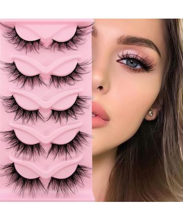 3d false eyelashes Wispy natural artificial eyelashes extensions set 20mm long fairy artificial eyelashes of course look 5 pairs reusable handmade light faux mink eyelashes (9d305) Wispy Fairy eyelash-9d305