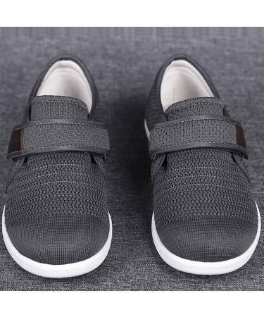 SDEQA Men's Adjustable Wide Width Diabetic Edema Slippers | Lightweight Breathable Walking Shoes | Summer Comfort | Grey 6.5 - Buy Online on GoSupps.com