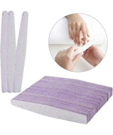 Professional 100/180 Nail Files - Double-Sided Gel Nail Tools for Manicure & Nail Art | Smirel Paper Gray & Purple - 25 Pack - Buy Online on GoSupps.com