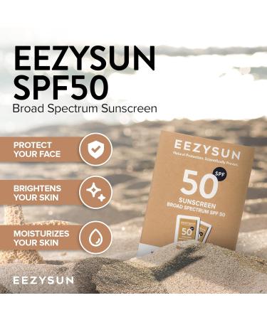 EEZYSUN Mineral SPF 50 Travel Size Sunscreen Snap Packets 10 Snap Packets (0.27 fl oz each) and 3.3 FL OZ - Buy Online on GoSupps.com