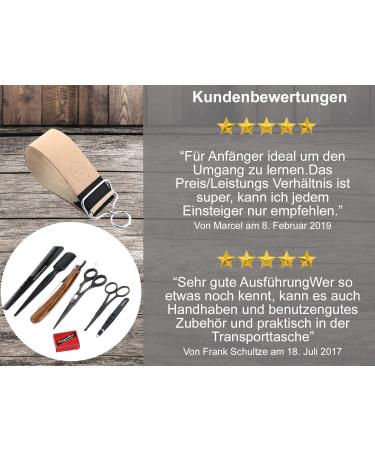 Professional Razor Set with Wooden Handle | Paste Solingen | Leather Strop & Beard Scissors | Elegant Case for Grooming - Buy Online on GoSupps.com
