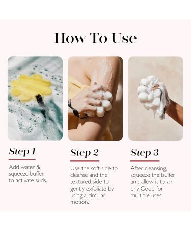 Spongelle Grapefruit Cassis Wild Flower Loofah Body Scrubber Exfoliating Bath & Shower Sponge for Women | 14+ Uses | Infused with Zesty Grapefruit Cassis & Vanilla - Buy Online on GoSupps.com