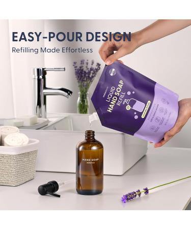 MaisoNovo Hand Soap Refills - Liquid Hand Soap Refill Made in USA - Gentle & Natural - Non Toxic Hand Refill - Good for All Skin Types - Lavender Hand Refill - Pouch 32 oz - Buy Online on GoSupps.com