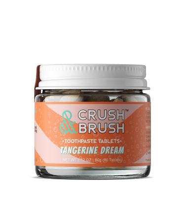 Crush & Brush Toothpaste Tablets- Tangerine Glass JAR - 60g 80 Tablets