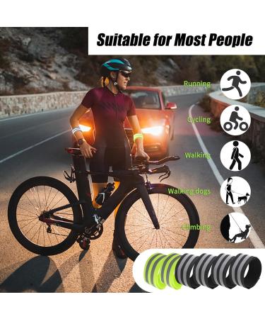 Deepton 6-Piece Bike Pants Bracket Set - Elastic Reflector Strap & Velcro Fastener - Reflective Tapes for Cycling & Jogging - Black & Neon Yellow Green - Buy Online on GoSupps.com