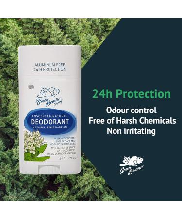 Green Beaver Unscented Natural Deodorant Stick - 24 Hour Protection Aluminum Free 1.76 Oz - Shop Now - Buy Online on GoSupps.com