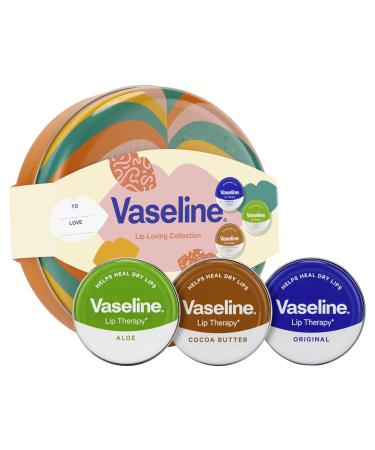 Vaseline Lip Loving Collection Gift Set with three lip balm tins perfect gifts for her 3x 20 g