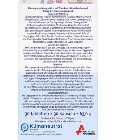 Doppelherz System Vegan Folic Acid for Pregnant Women & Mothers - 30 Tablets + 30 Capsules | Essential Nutrients for Fertility Pregnancy & Breastfeeding - Buy Online on GoSupps.com