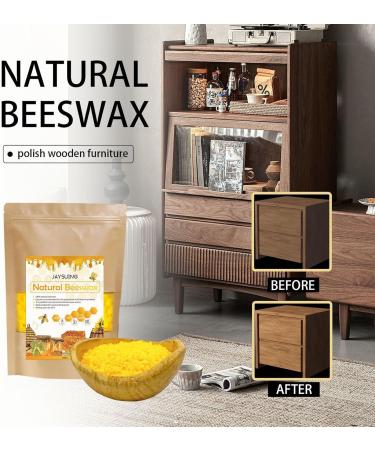 Yellow Natural Beeswax Pellets - Yellow Polish Wax Natural Furniture Wax Pellets | Beeswax Wood Furniture Polish and Conditioner for Furniture Woodwork Chairs Cabinets - Buy Online on GoSupps.com