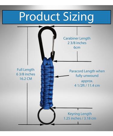 C and C Adventures Paracord Lanyard Keychain with Carabiner Hook and Key Ring Blue and Black - Buy Online on GoSupps.com
