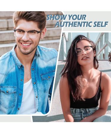 Shop CGID 50s Retro Nerd Glasses - Half Frame Horn Style Rockabilly Geek Eyewear in Black & Yellow | International Shipping Available - Buy Online on GoSupps.com