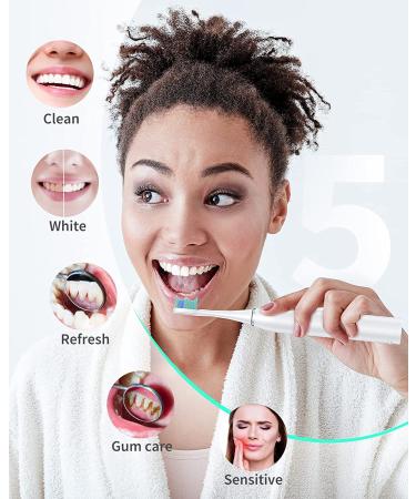 AUFIIT Sonic Electric Toothbrush for Adults | Rechargeable with 8 Brush Heads | 5 Modes & Smart Timer | 3-Hour Fast Charge | Up to 60 Days Battery Life - White - Buy Online on GoSupps.com